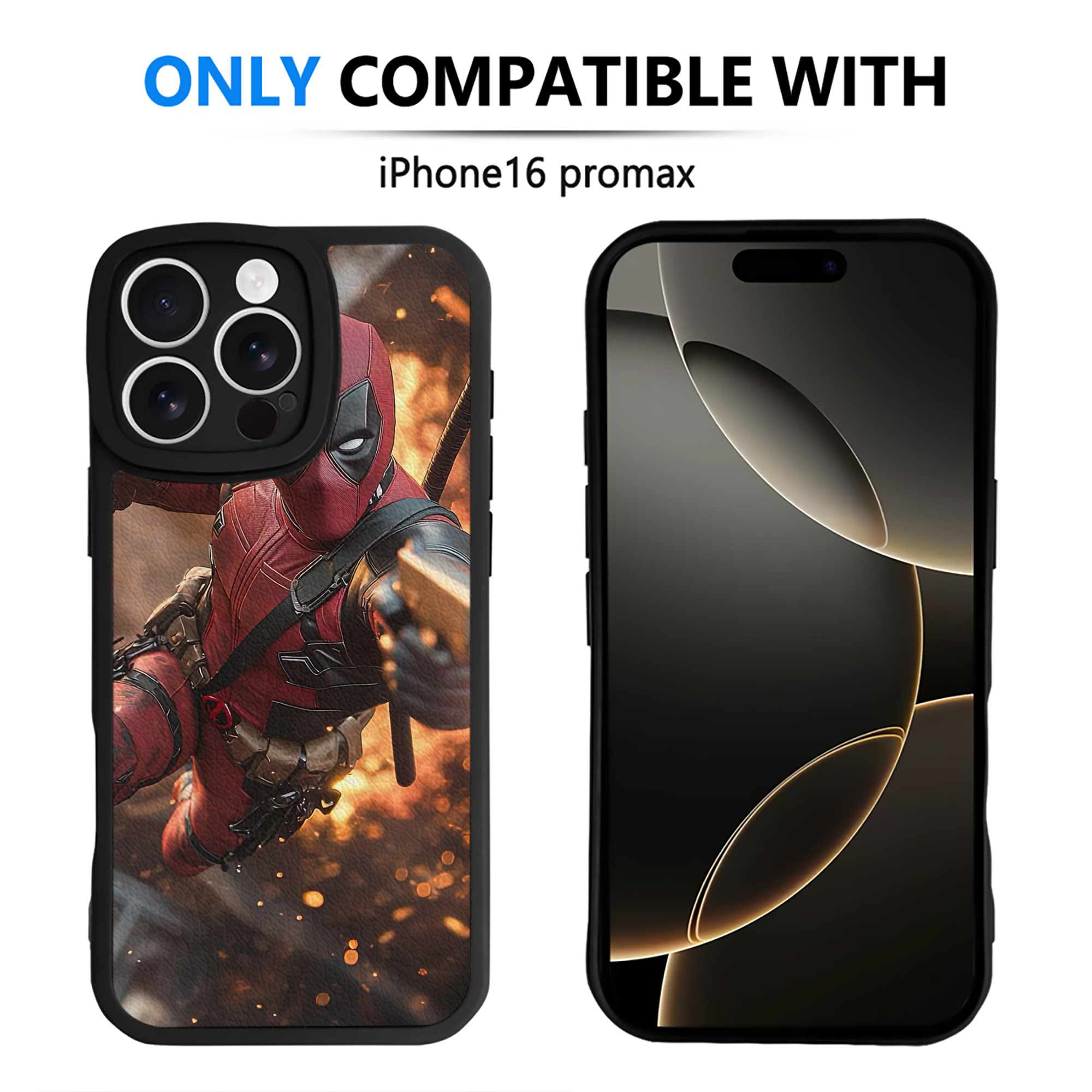 （画像用） Deadpool デッドプール 【iPhone 16シリーズ対応】シリコンスマホケース（レザー調） 材質：シリコン
